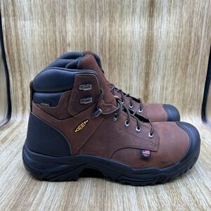 KEEN Utility Mt. Vernon II Men's Size 14 EE Brown Waterproof Boots Steel Toe NEW
